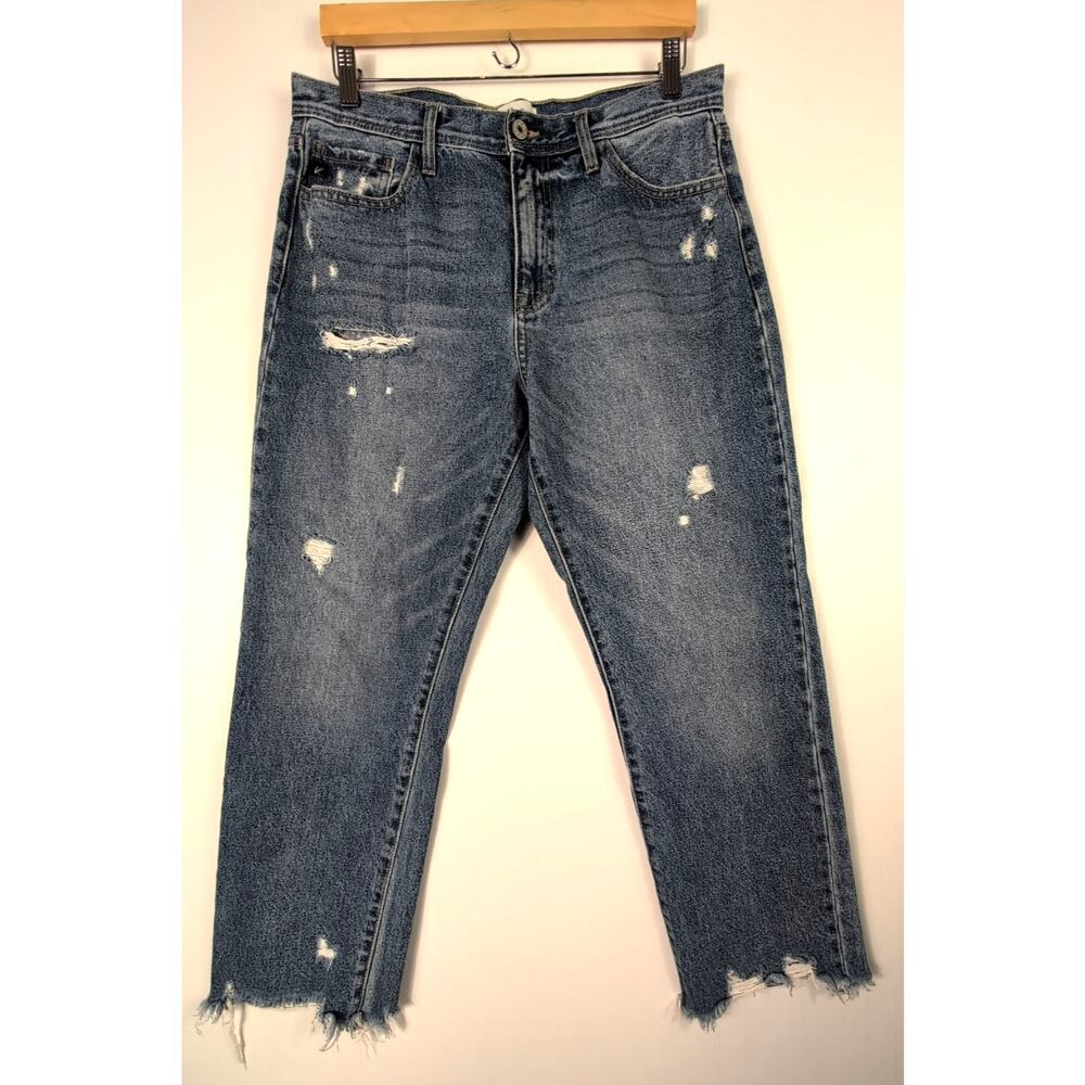 Kancan Women’s Ultra High Rise Straight Leg Jeans Light Wash Waist 32
